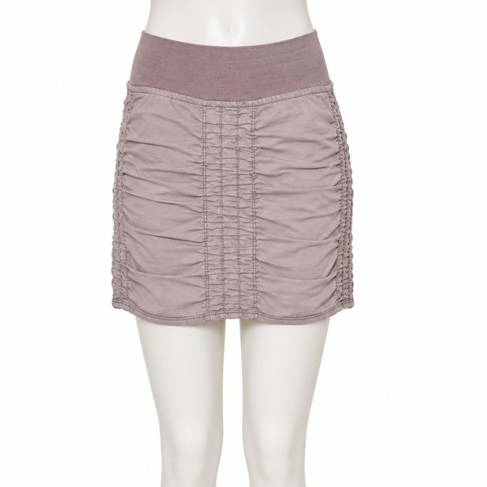Xcvi Wearables Trace Ruched Skirt Women's Large Pull On Stretch Waist Mauve